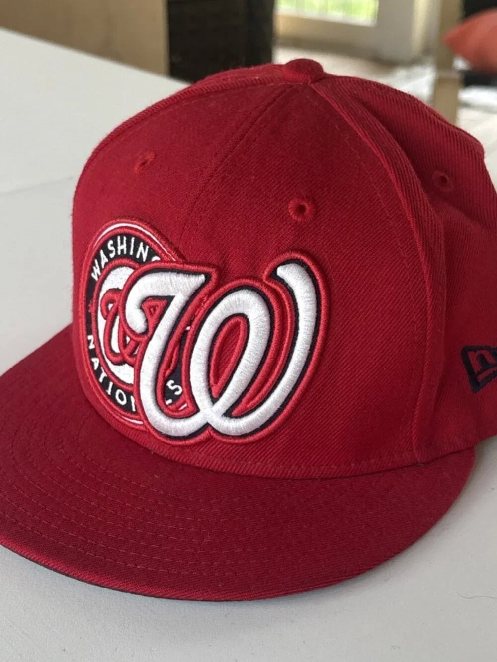 Washington Nationals Red Snapback Hat New Era 9FIFTY Flat Brim MLB Cap 7 1/8